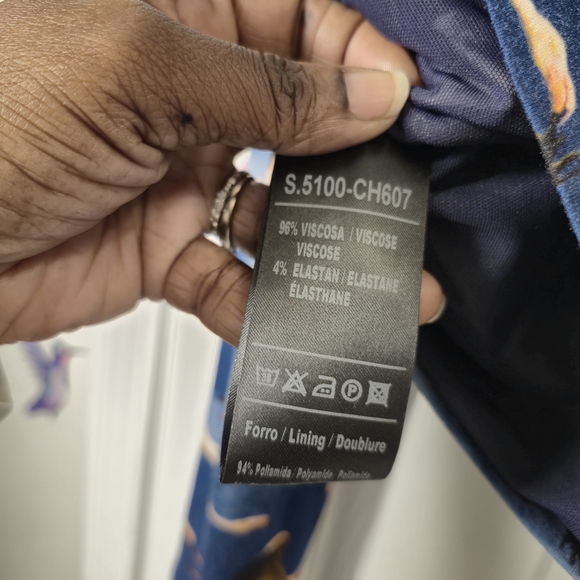 Isabel de Pedro Blue & Black Flamingo Flock Print Cardigan Y2K Maximalist Knit - Picture 7 of 7